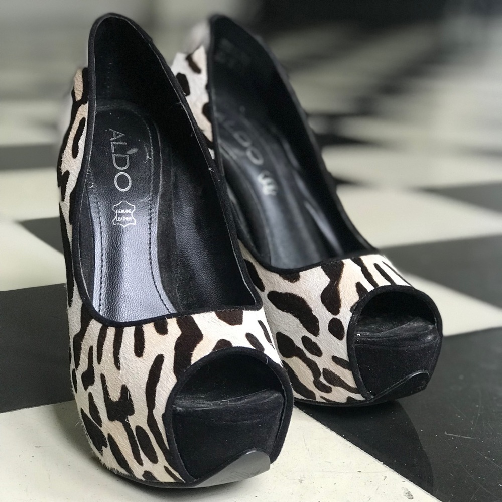 Aldo B&W Zebra Print Heel